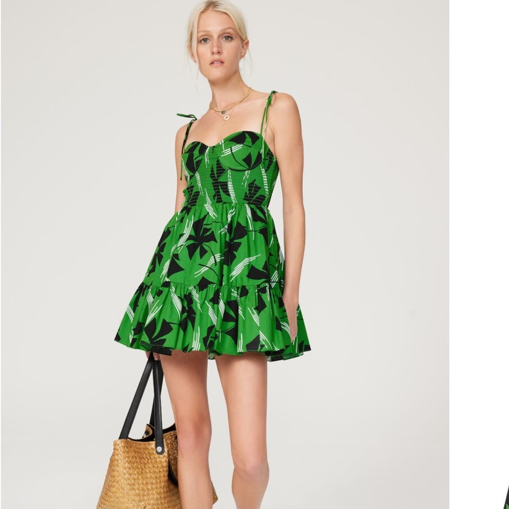 Staud green pinwheel Landry dress